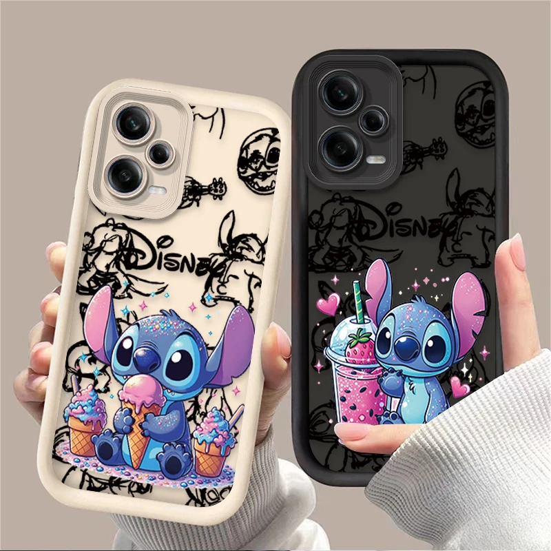 Preciosa funda de teléfono Disney Stitch para Xiaomi Redmi Note 13 12 11 Pro Plus 4G 5G 12S 11S 10S 10 9 9S Redmi 14C 13C 12C A3 12 - imagen 2