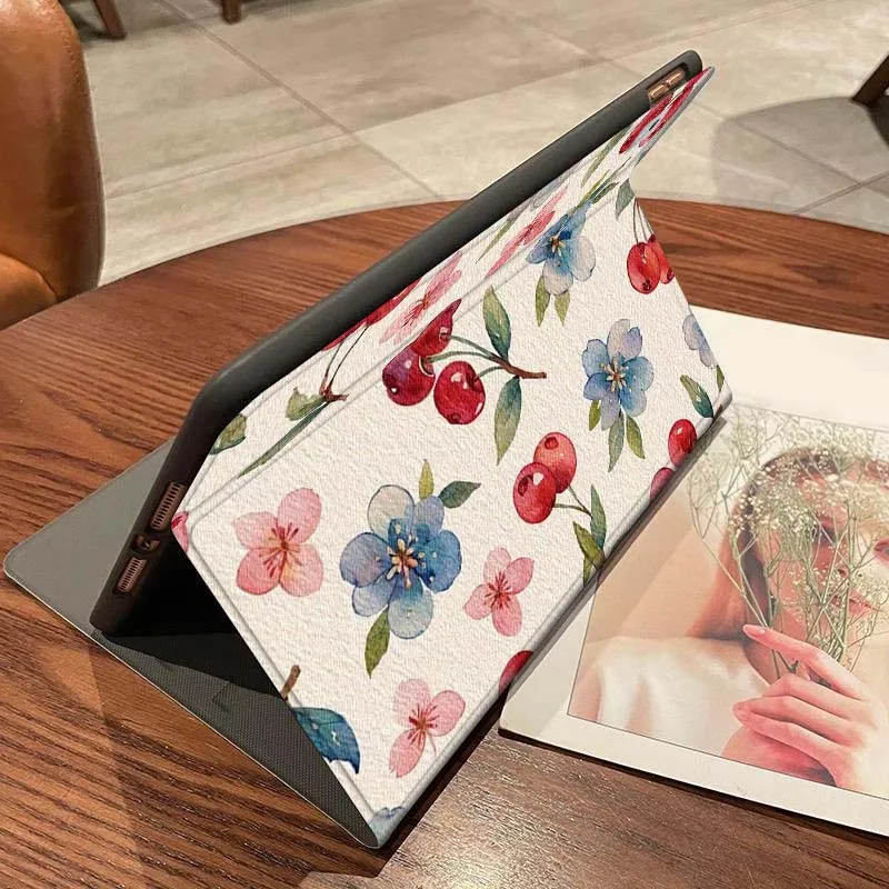 Arte flores puras rosa cereza para Lenovo Pad Tab Legion Xiaoxin Y900 Y700 K10 M10 P11 3. a generación Pro GT Plus funda para tableta - imagen 2