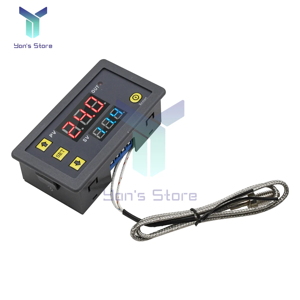 W3230 DC 12V Línea de sonda Control de temperatura digital LED Regulador de termostato Control de calor/refrigeración Termorregulador -60 ° C~ 500 ° C - imagen 2