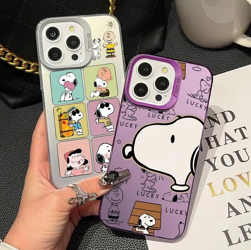 Funda de Snoopy bonita de dibujos animados para Realme C63 C55 C53 C51 C61 C25 C21Y C25Y C35 C33 Realme 8 10 11 12 13 14 Pro Plus 5G funda de armadura - imagen 3