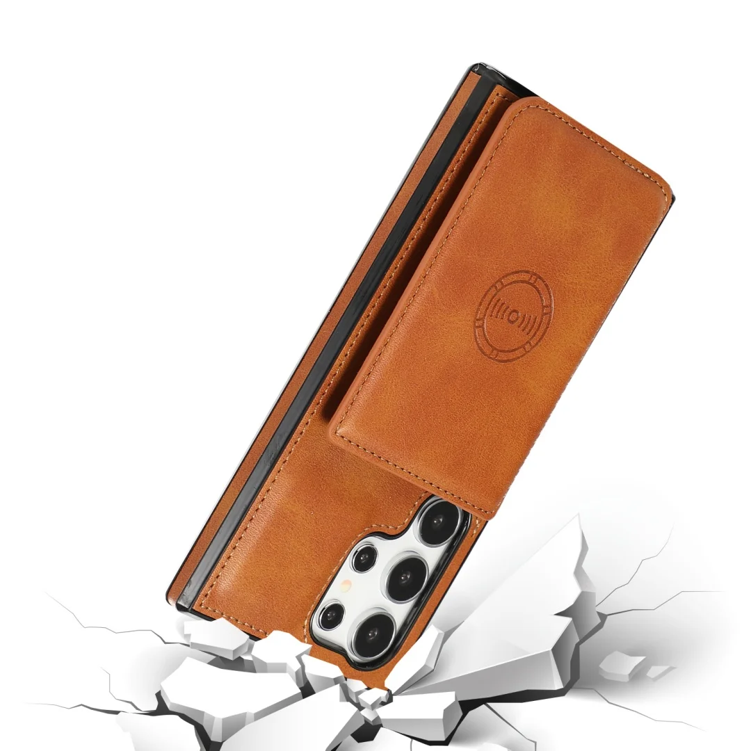 Funda de teléfono de cuero magnética con capa de bloqueo de billetera antirrobo para Samsung Galaxy S25 Edge S24 S23 S22 S21 S20 Ultra FE S10 Plus - imagen 4