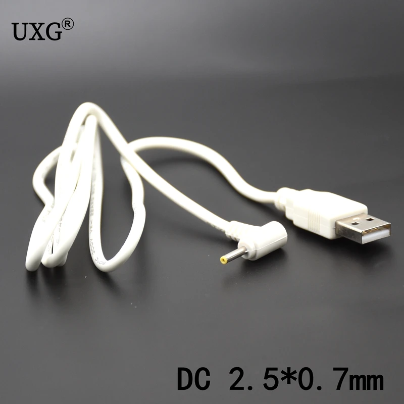 Cable de alimentación de codo de CC blanco y negro, enchufe USB a CC 2,5x0,7mm, Conector de 2,5x0,7 Mm, Cable de carga en forma de L de ángulo recto, 0,3 M, 2M, 1M - imagen 5