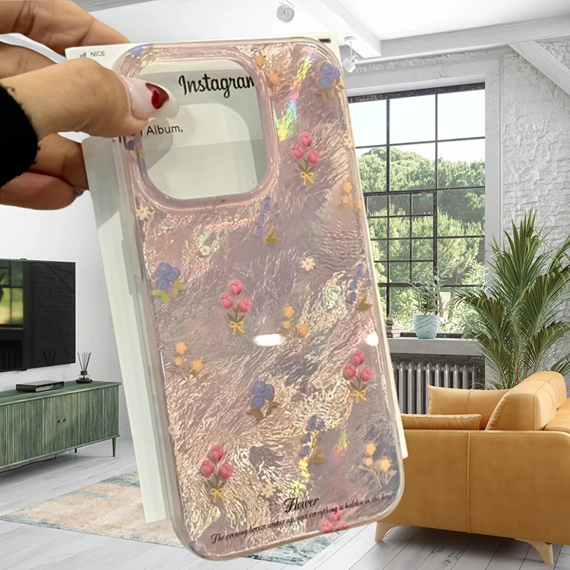 Funda de teléfono transparente de gasa con flores rosas y tulipán para iPhone 17 16 15 14 13 12 11 Pro Max XS XR X 7 Plus, funda suave de silicona - imagen 5