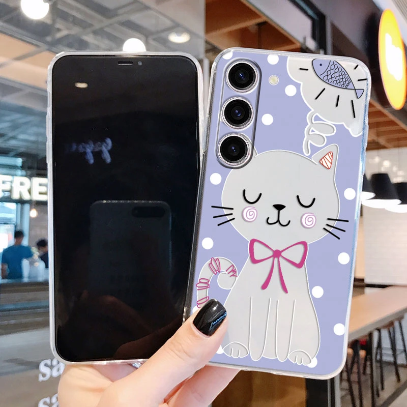 Funda para teléfono Samsung Galaxy A35 5G, carcasa transparente de TPU suave con dibujos de gato lindo, Galaxy A35 - imagen 4