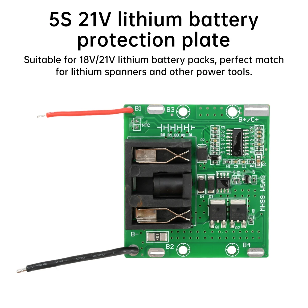 Placa de protección de batería de iones de litio BMS 5S 8-20A 21V con protección de temperatura restaura automáticamente después de desconexión de la carga - imagen 4