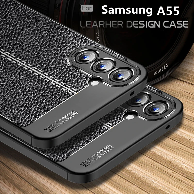 Para Samsung A55 funda Samsung A55 5G Capas nuevo teléfono parachoques trasero a prueba de golpes TPU cuero suave para Fundas Samsung Galaxy A55 - imagen 2