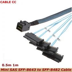 Conector SAS Interno 100HD a 4x SFF-8643 - 3,0 cm, 29 pines, 12 Gbps