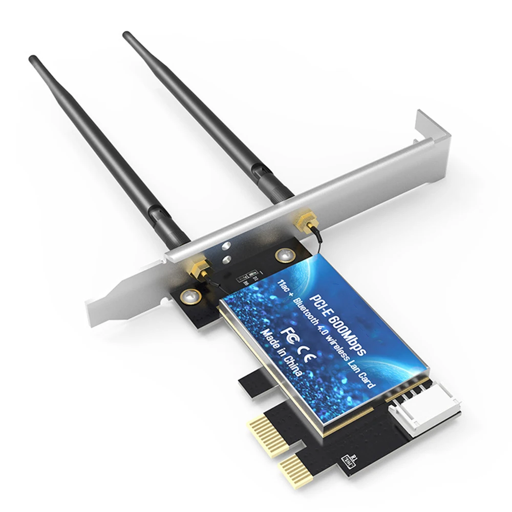 Tarjeta de red PCI Express WIFI de 2,4G/5GHz, 600Mbps, inalámbrica, Compatible con Bluetooth, tarjeta LAN PCI-E, adaptador 802,11 ac/b/g/n