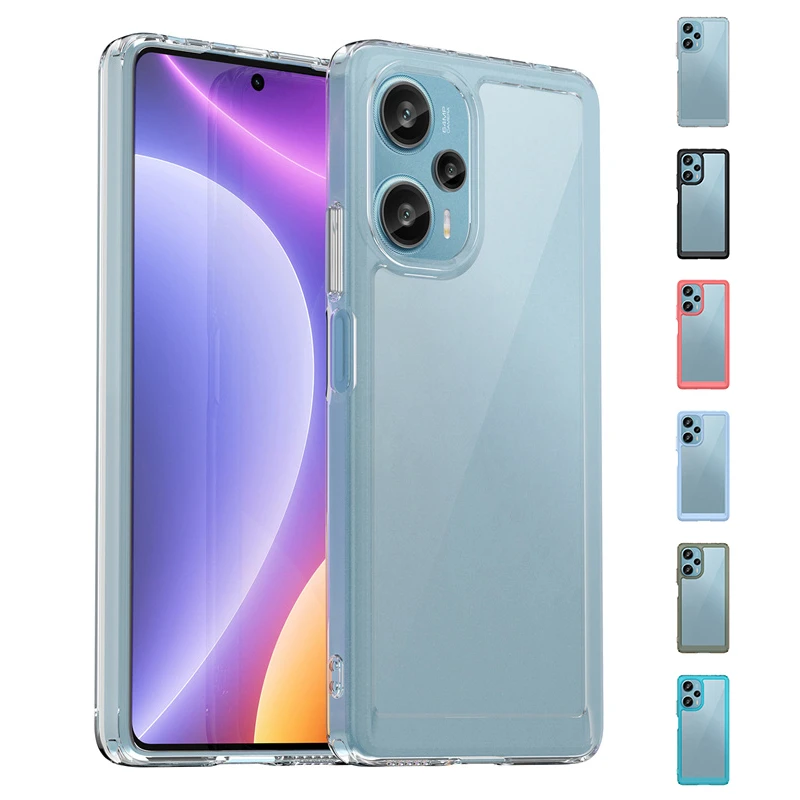 Funda de silicona para Poco F5, cubierta de plástico transparente multicolor, para Xiaomi Poco F5 Pro