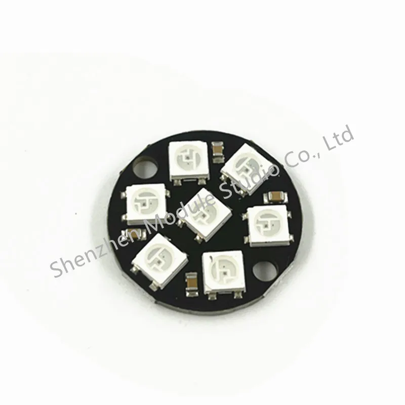 1 Uds. LED RGB WS2812 5050 de 7 bits con controlador a todo color incorporado Placa de desarrollo Circular de luz de Color - imagen 3