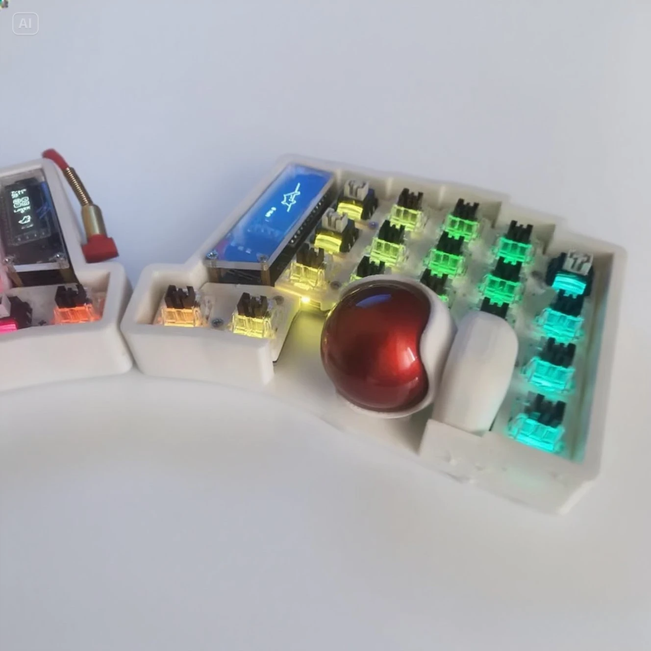 Trackball 39/47/59 teclado dividido pantalla OLED personalizada RGB intercambio en caliente Trackball juego dividido Kit de teclado mecánico soporte Vial - imagen 2