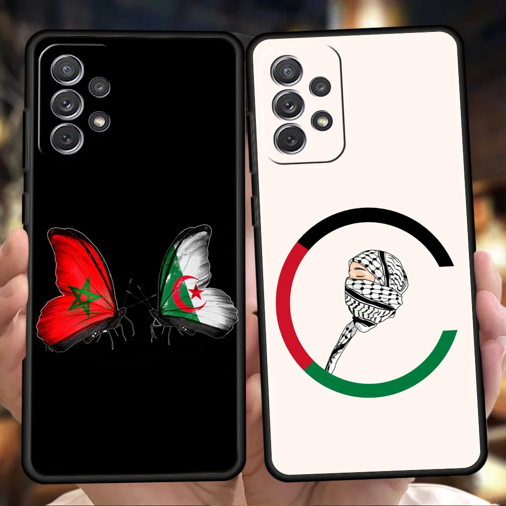 Funda de teléfono para Samsung Galaxy A15 A13 A35 A55 A51 A71 A41 A31 A21S A03S A05 A17 A23 A25 A33 A53 A73 5G A07 4G funda bandera de Argelia
