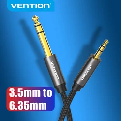 Vention Adaptador Jack 6,5mm a 3,5mm – Cable Conector TRS Audio para Guitarra Amplificador