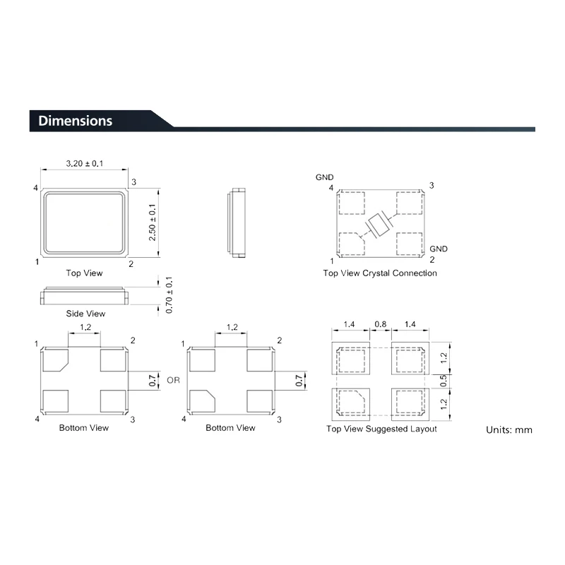 10 piezas 3225 4PIN 18.432 Mhz 18.432 M 18.432 MHz 3,2*2,5mm pasivo SMD cuarzo resonador cristal - imagen 4