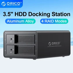 ORICO-estación de acoplamiento HDD de 3,5 pulgadas, USB 3,0 a SATA con carcasa de disco duro RAID Extemal, adaptador de carcasa HDD de aluminio para ordenador portátil
