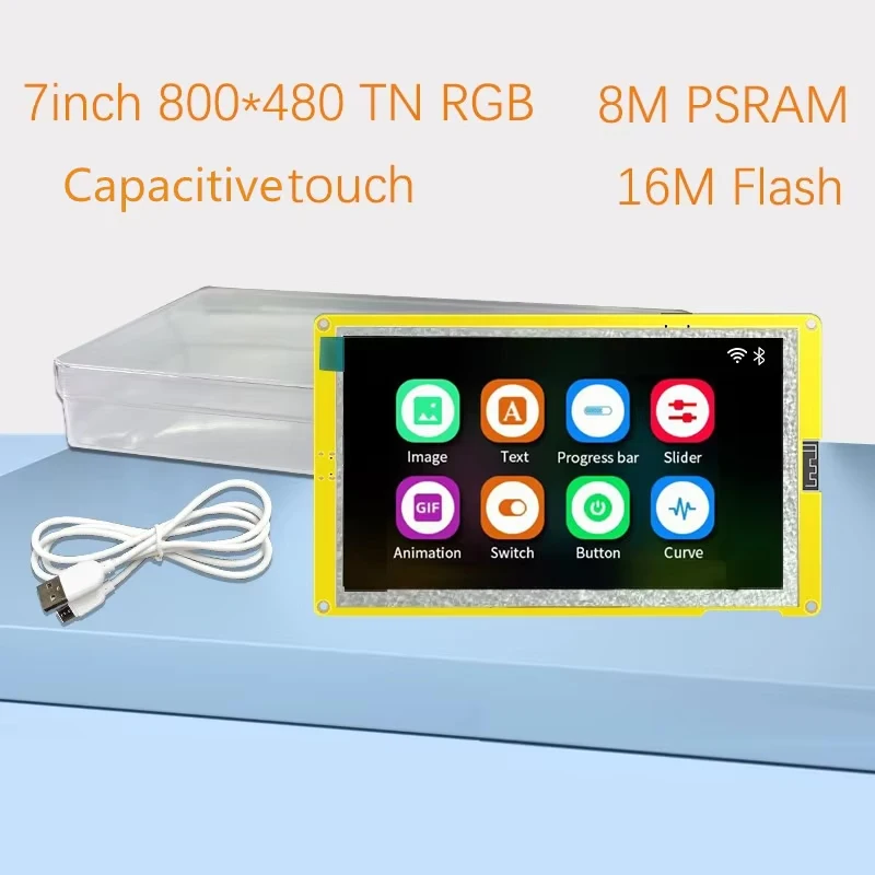 ESP32-S3 LCD de 7 pulgadas HMI 8M PSRAM 16M Flash 800*480 WIFI y Bluetooth pantalla inteligente módulo RGB TFT para Arduino Lvgl - imagen 4