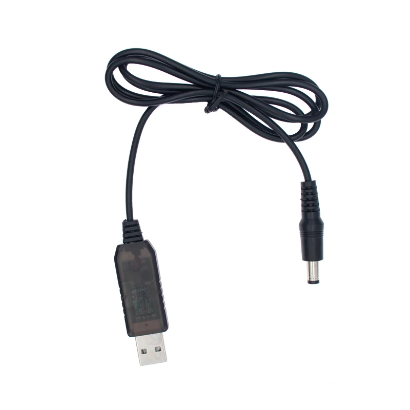 Línea de refuerzo de energía Usb con luz indicadora, módulo de aumento de CC de 5V a CC de 9V/12V, Cable adaptador convertidor Usb de 1M, enchufe de 2,1x5,5mm - imagen 3