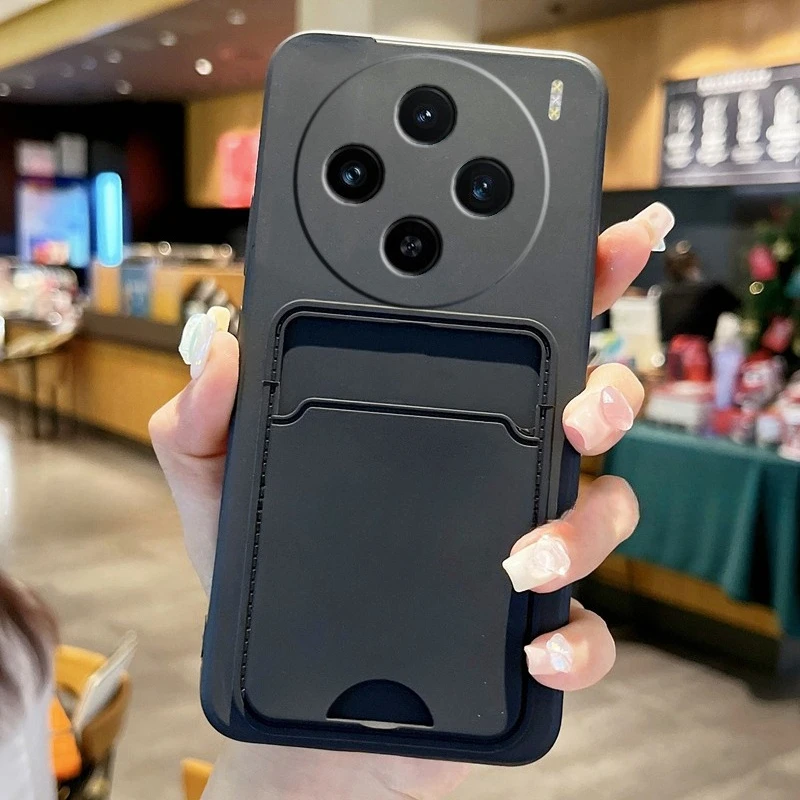 Para VIVO X300 Pro X 300 ranura para tarjetas funda cartuchera para VIVO X300pro X200 FE Ultra Candy funda protectora de silicona para cámara