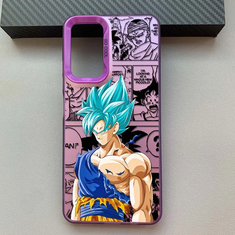 D-Dragon Ball Art Goku Saiyan para Redmi Note 14 13 12 11 10 9 8 Pro Plus funda de teléfono plateada colorida - imagen 5