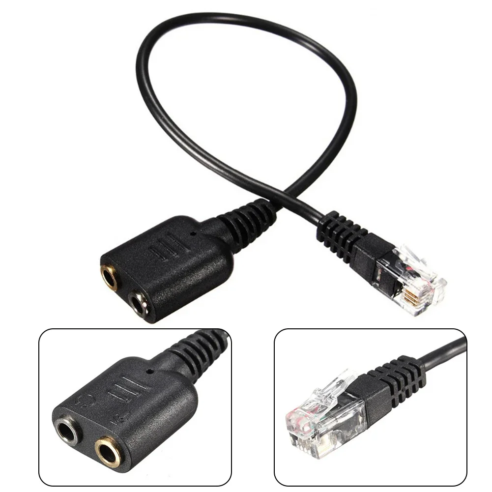 1 Uds Cable de Audio para auriculares Dual 3,5mm a RJ9 Rj11 adaptador de enchufe convertidor de auriculares para todos los teléfonos inteligentes de PC - imagen 5