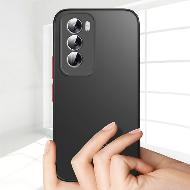 Funda de teléfono mate a prueba de golpes para OPPO Reno 12 Pro, funda protectora de marco suave translúcido para Reno12 Reno 12Pro - imagen 2