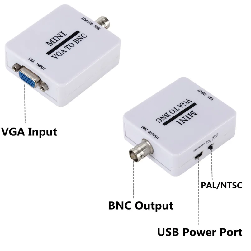Mini convertidor de vídeo HD VGA a BNC, convertidor de caja compuesta VGA a BNC, Adaptador convertidor, caja de conmutador Digital para Monitor de HDTV - imagen 2