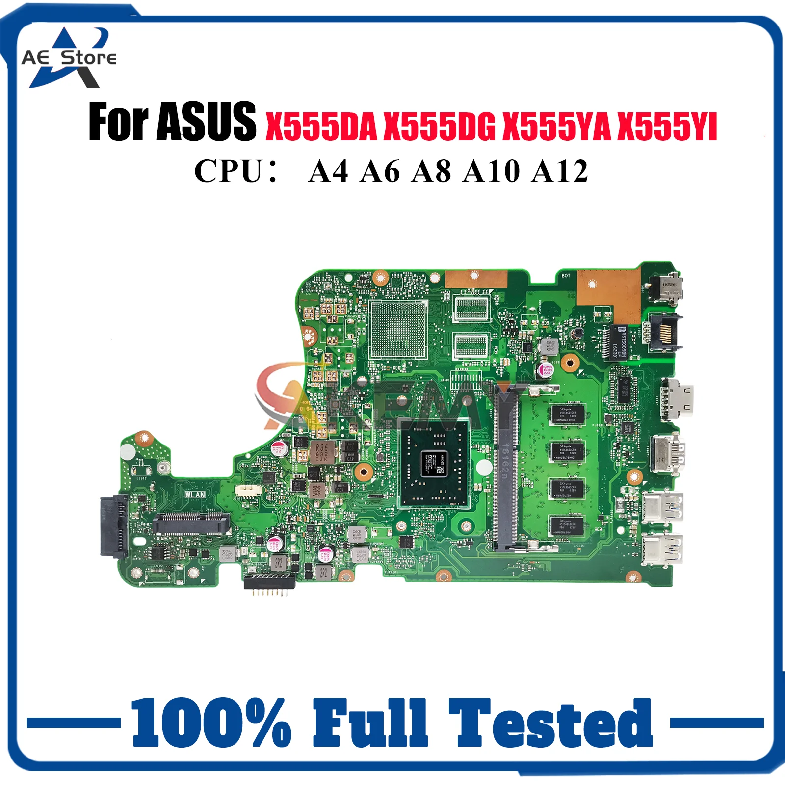 Placa base para ordenador portátil X555DA para ASUS VivoBook A555D X555DA K555D X555YI X555YA X555DG X555D con CPU A4 A6 A8 A10 A12