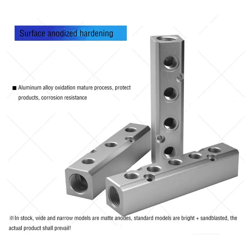 Distribuidor de colector de aire PT1/2 a PT1/4, desviador de drenaje, distribuidor de escape de aceite, fila de distribución de fuente de aire, 2-10 vías, 30x30mm - imagen 5