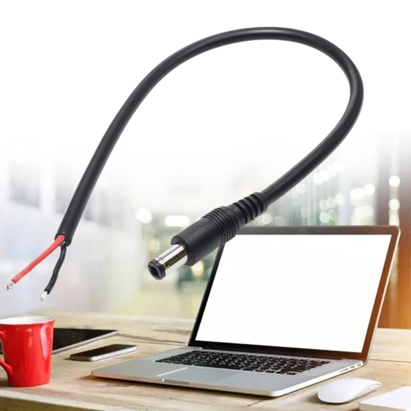 1 paquete Cable alimentación DC6330, conector macho 6,3mm x 3,0mm a extremo abierto Cable desnudo 2 pines, - imagen 4