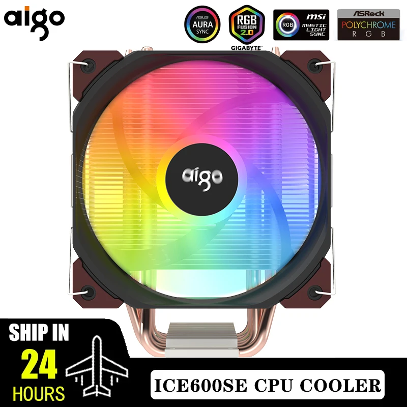 Cooler CPU Aigo ICE600SE ARGB 6 Tubos 120mm PWM