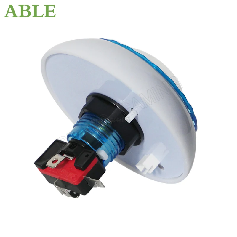 1 Uds. Botón pulsador de juego Arcade, botón convexo de 60MM, bisel de diamante azul, contiene bombilla de tuerca de soporte para máquina Arcade, Joystick DIY - imagen 4
