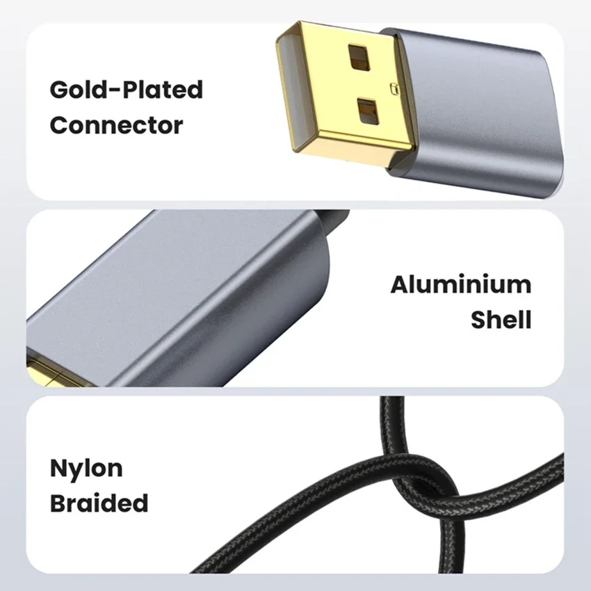 USB 2,0 AM macho a macho hembra USB2.0 impresora Micro Mini USB tipo B carga de datos rápida Cable súper largo 0,3 m 1,8 m 5m 10m - imagen 5