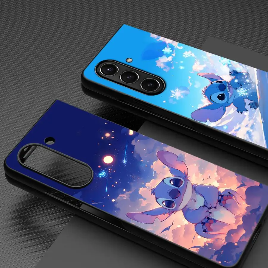 Funda trasera de teléfono para Samsung Galaxy Z Fold 7 6 5 4 3 ZFold3 ZFold4 ZFold5 ZFold6 ZFold7 Disney Stitch