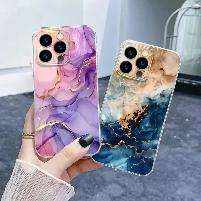 Para iPhone 14 13 Pro Max 14 Plus funda de teléfono de lujo para iPhone 13 14 Pro 13 Mini flor cubierta protectora de silicona suave transparente - imagen 3