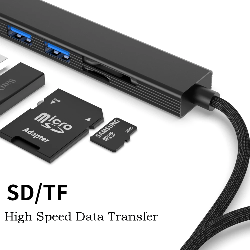 8 puertos USB 3,0 HUB doble cabezal USB C tipo C con lector de tarjetas SD MICRO SD USB2.0 Cable de transferencia de datos divisor tipo C base de carga - imagen 5