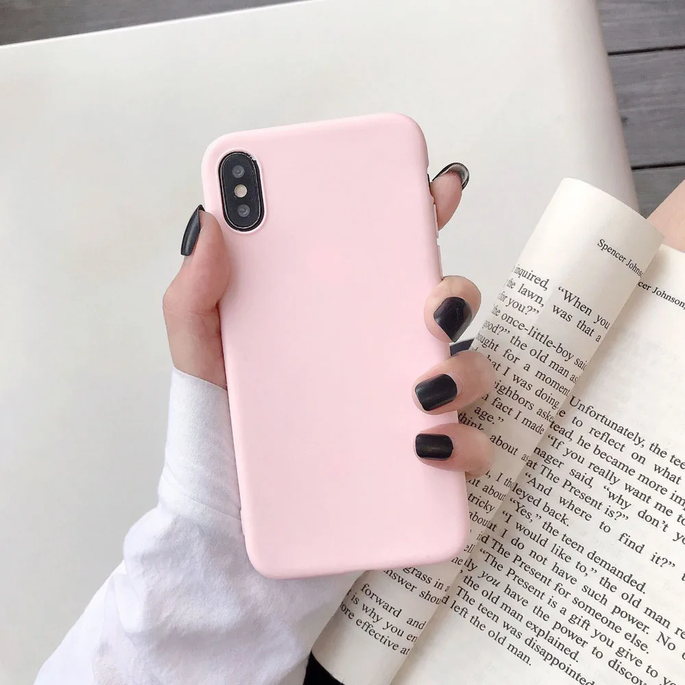 Funda de teléfono de silicona mate a prueba de golpes para iPhone Xs Max XR XS X S, parachoques de silicona de lujo, funda suave de TPU - imagen 2