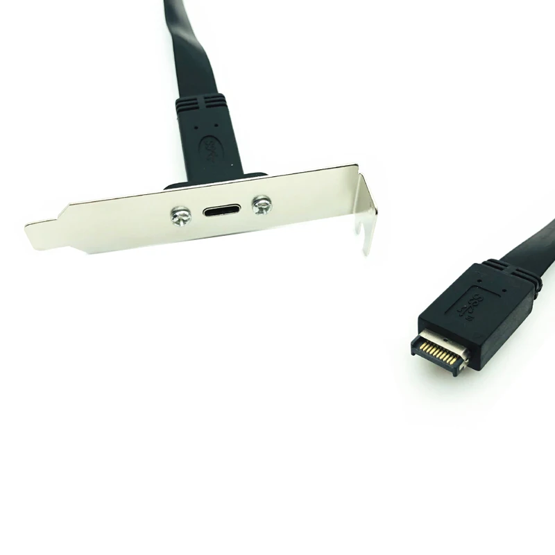 Cabecera de Panel frontal USB 3,1, 50cm, tipo E a USB-C tipo C, Cable de extensión de conector hembra + conector tipo E de tornillo de montaje en Panel - imagen 5