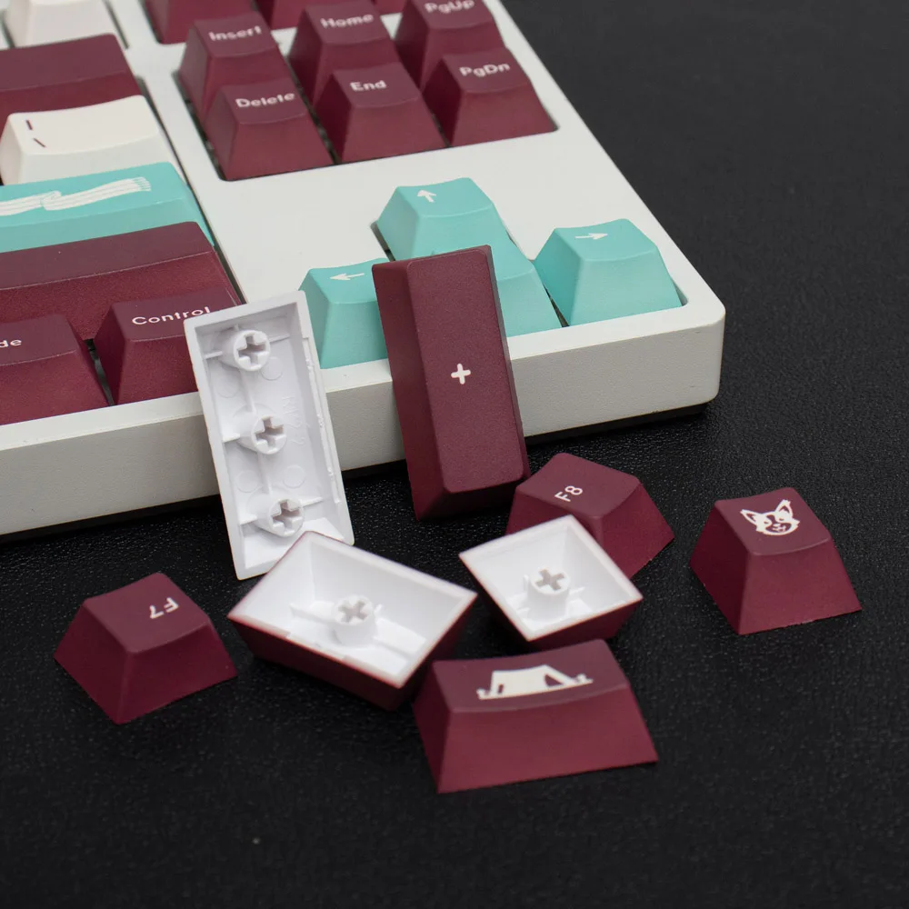 GMK Yuru-juego grande de teclas personalizadas, accesorio para teclado mecánico, perfil de cereza, Dye-Sub PBT, japonés, inglés, 61/64/68/75/84 - imagen 5