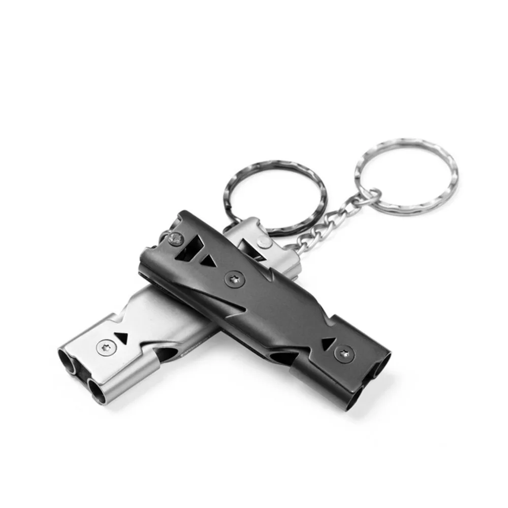 Silbato de acero inoxidable para supervivencia al aire libre, herramienta de viaje de rescate, senderismo y acampada, 150db - imagen 2