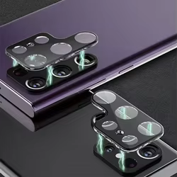 2 uds cristal de lente de cámara negro para Samsung Galaxy S24 S25 Ultra Plus S24 S23 Ultra Plus S22 Ultra Protector de pantalla de lente de cubierta completa