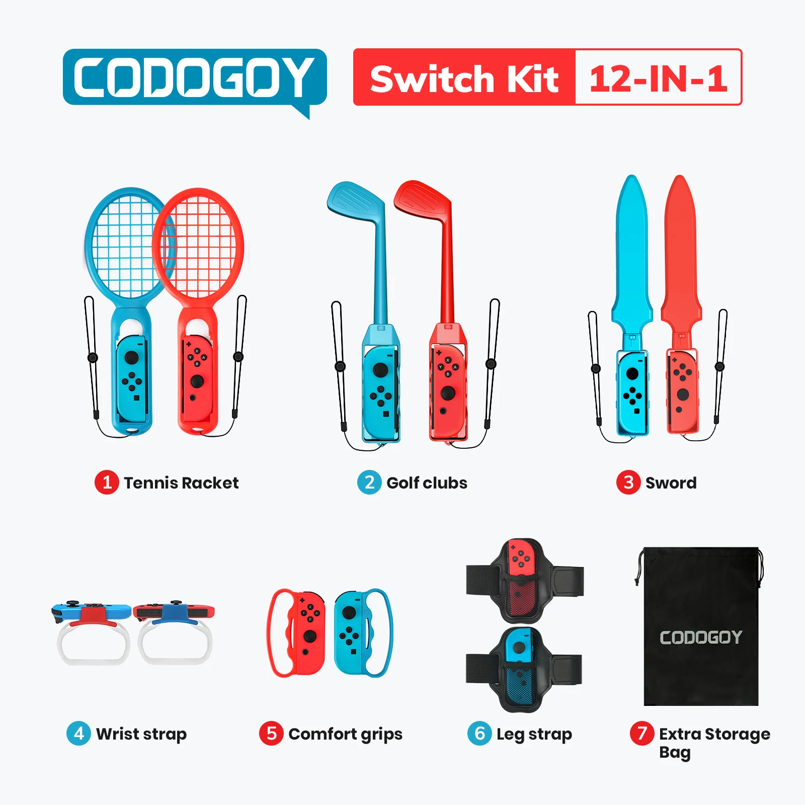 Paquete de accesorios deportivos para Nintendo Switch, Kit de accesorios deportivos para la familia, Compatible con Switch/Switch OLED - imagen 2