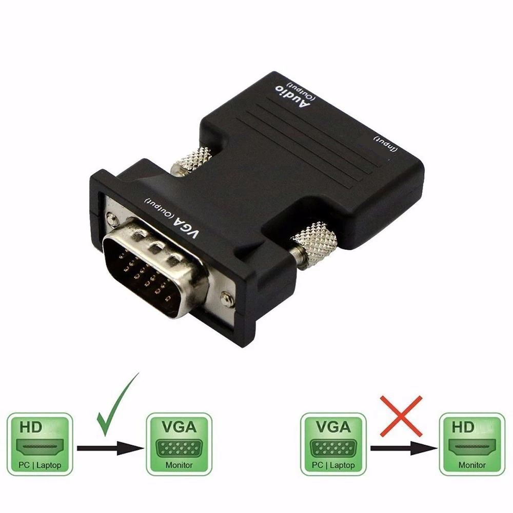 Adaptador convertidor HD 1080P VGA a HDMI, Compatible con Audio para PC, portátil a proyector HDTV - imagen 4