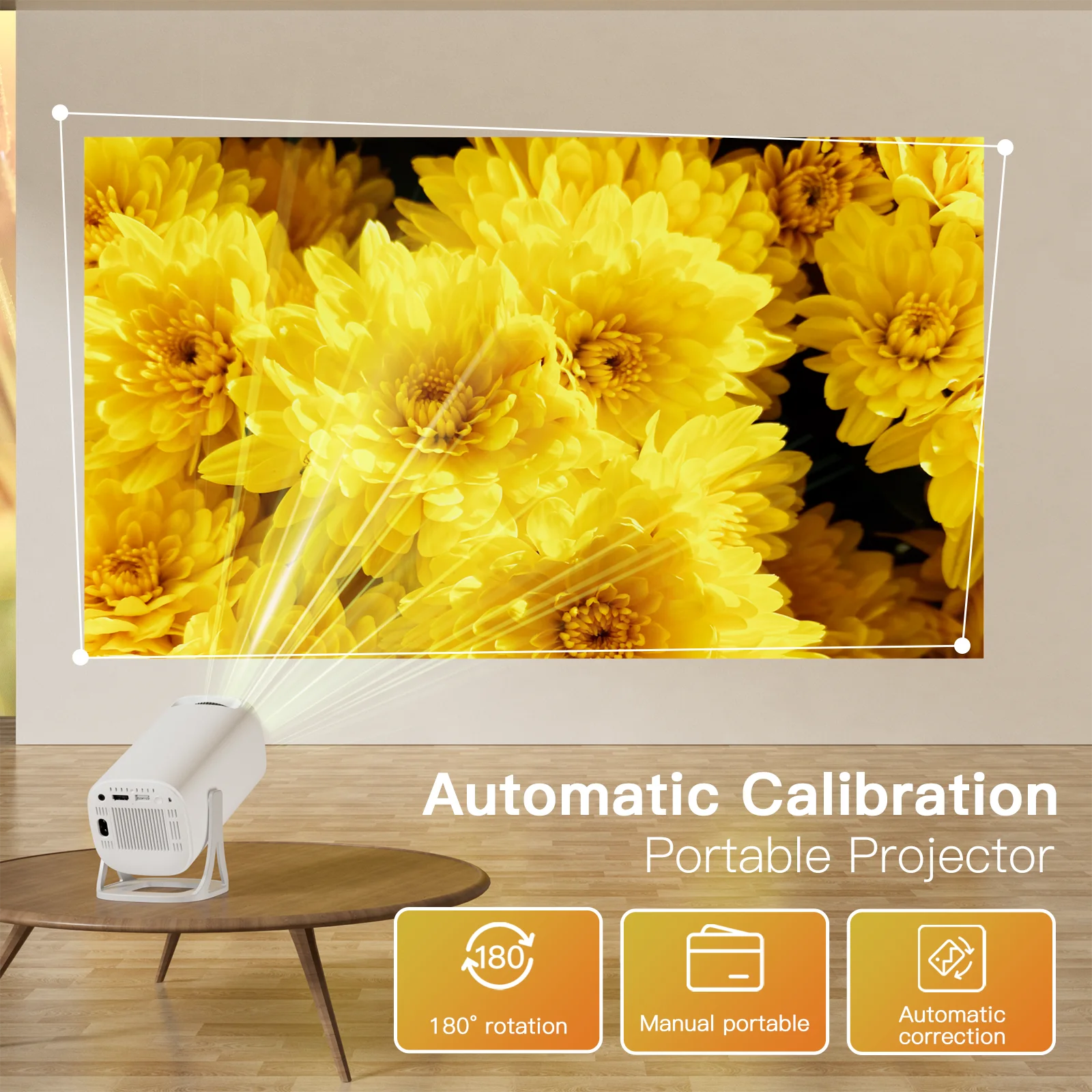 Salange S40 Proyector inteligente Digital Android11 compatible con 4K 1080P WiFi6 BT5.4 Allwinner H713 1280*720P Auto Keystone Pocket Beamer - imagen 2