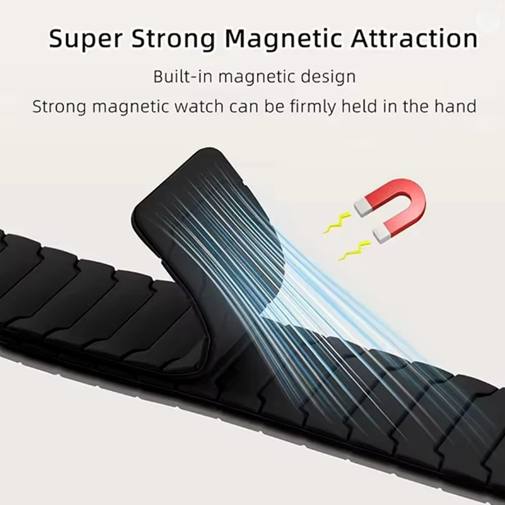 Para reloj 8 Classic 46mm banda de bucle magnético para Samsung Galaxy Watch 8 44mm 40mm correa de silicona accesorios de pulsera de repuesto - imagen 4