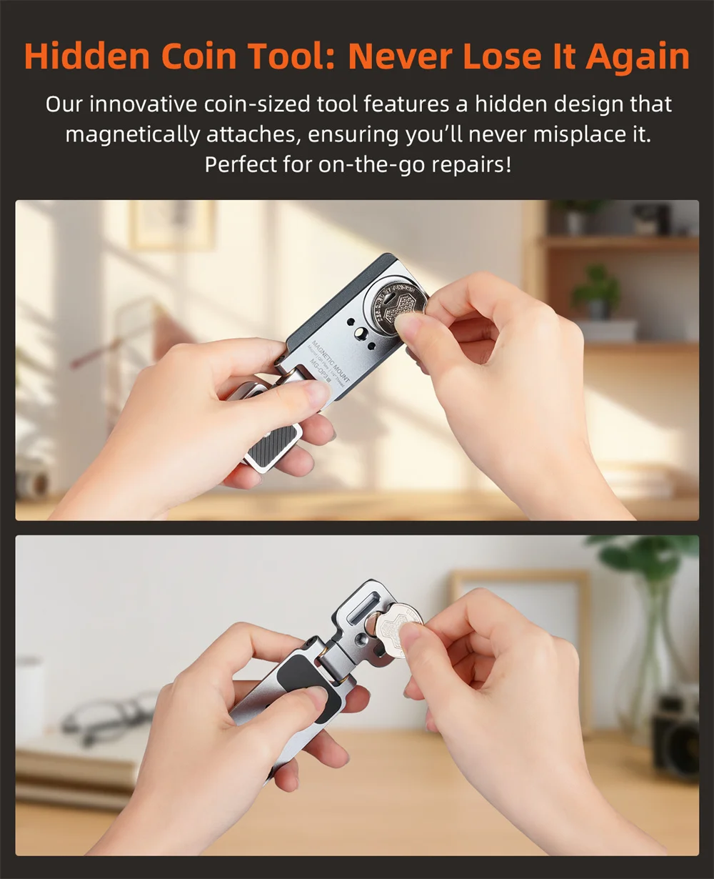 Soporte magnético para cámara CAMOLO para DJI Osmo Pocket 3, adaptador, soporte de expansión para cámara para trípode/montaje para coche con 1/4-20 y Arca-Swiss - imagen 4