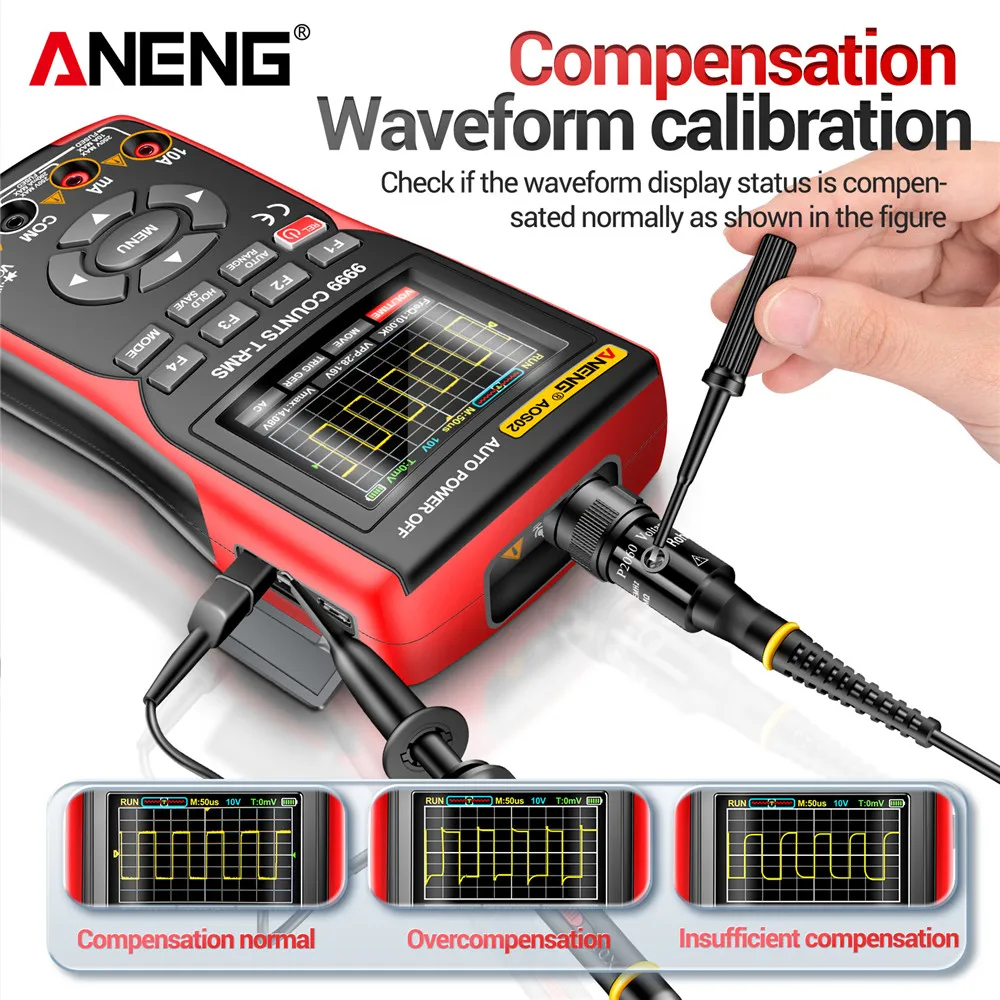 Osciloscopio ANENG AOS02 Kit multímetro 10MHz ancho de banda 48 MS/s muestreo alcance portátil DIY captura de forma de onda herramientas de reparación de automóviles DIY - imagen 5