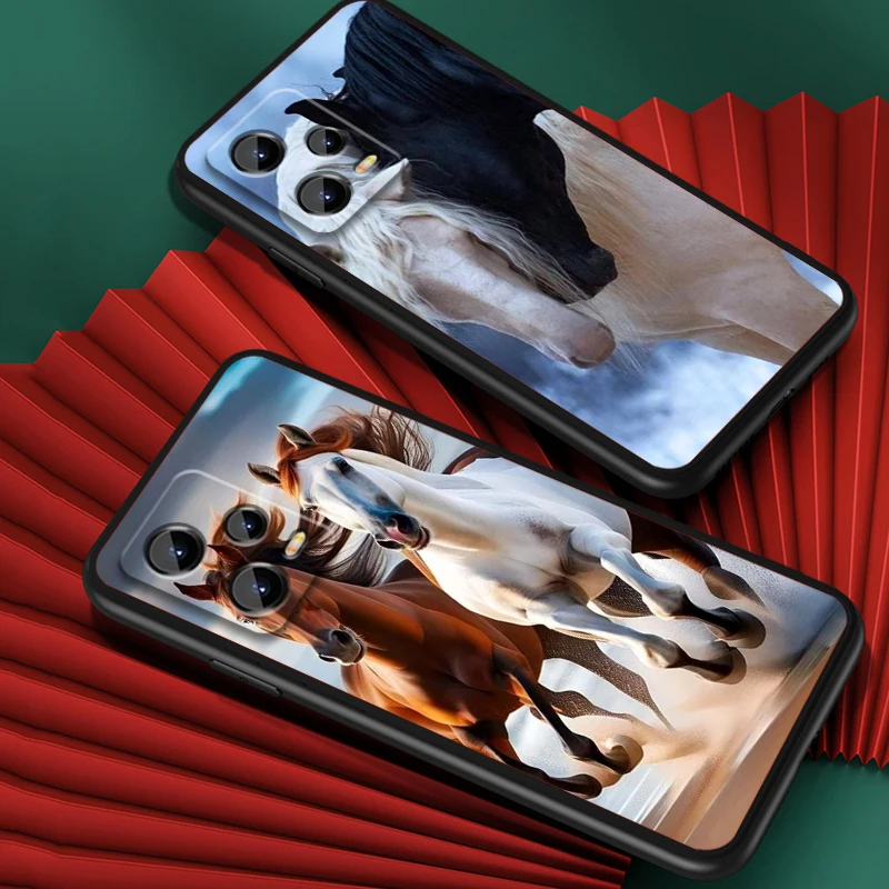 Horse Fierce Cool Art para Xiaomi Redmi Note 13 12R 12 12S Turbo 11 11T 11S 10 10S Pro Plus 5G, funda negra para teléfono - imagen 2
