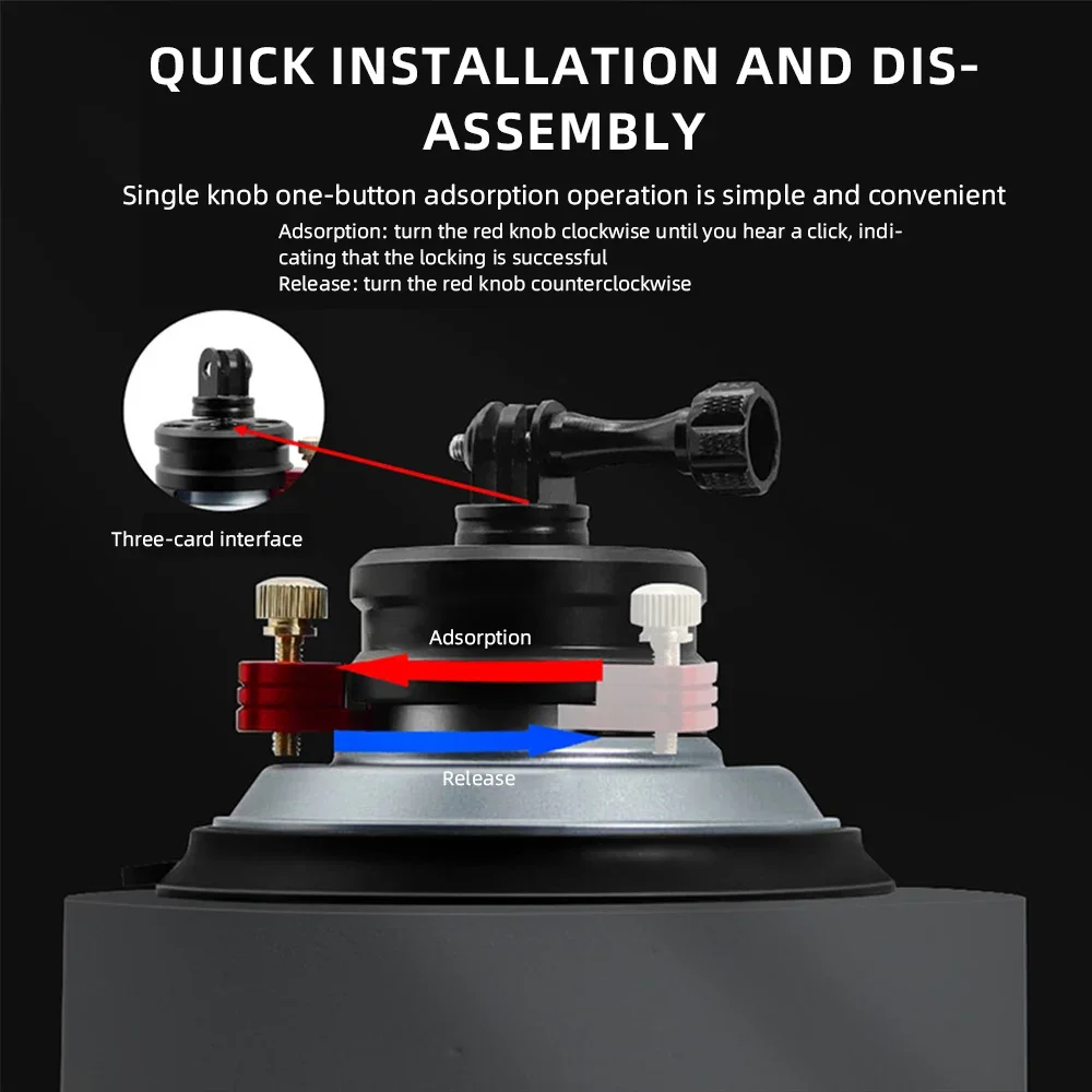 Soporte de ventosa al vacío para DJI Pocket 3, ventosa para coche, adaptador de soporte para tablero de ventana y parabrisas, accesorios de fijación de escritorio - imagen 4