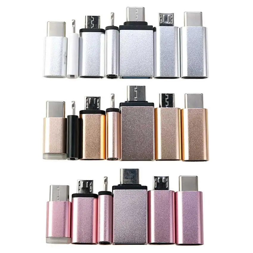 YuXi-Mini adaptador Micro USB tipo C a 8 pines para IOS, convertidor de carga para teléfonos iPhone/Android, Conector de cargador de Cable de Fecha - imagen 4