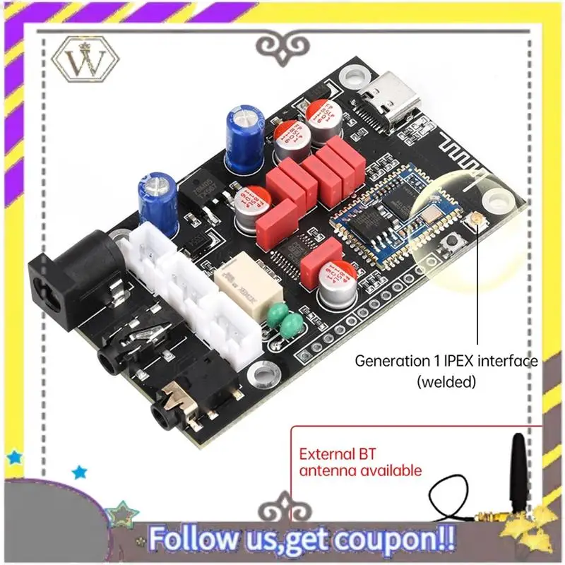 Nuevo DC8-24V XY-LA02 Qualcomm QCC5125 Placa de decodificación sin pérdidas BT 5,1 de alta temperatura para APTX LDAC sin pérdidas HD sonido DIY Kit - imagen 5